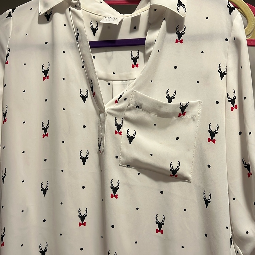 Collard 3/4 sleeve reindeer soho jeans